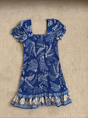 Farm Rio Blue Floral Smocked Dress